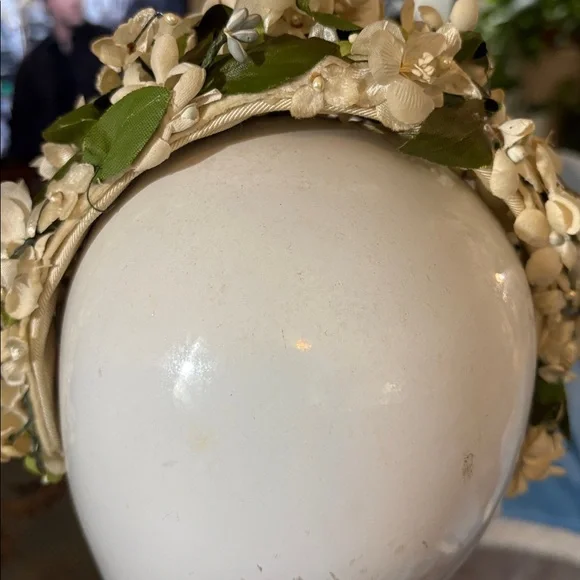 Vintage Cream Floral Headpiece Antique cream flower crown boho headpiece – Hope Bespoke  main image 4